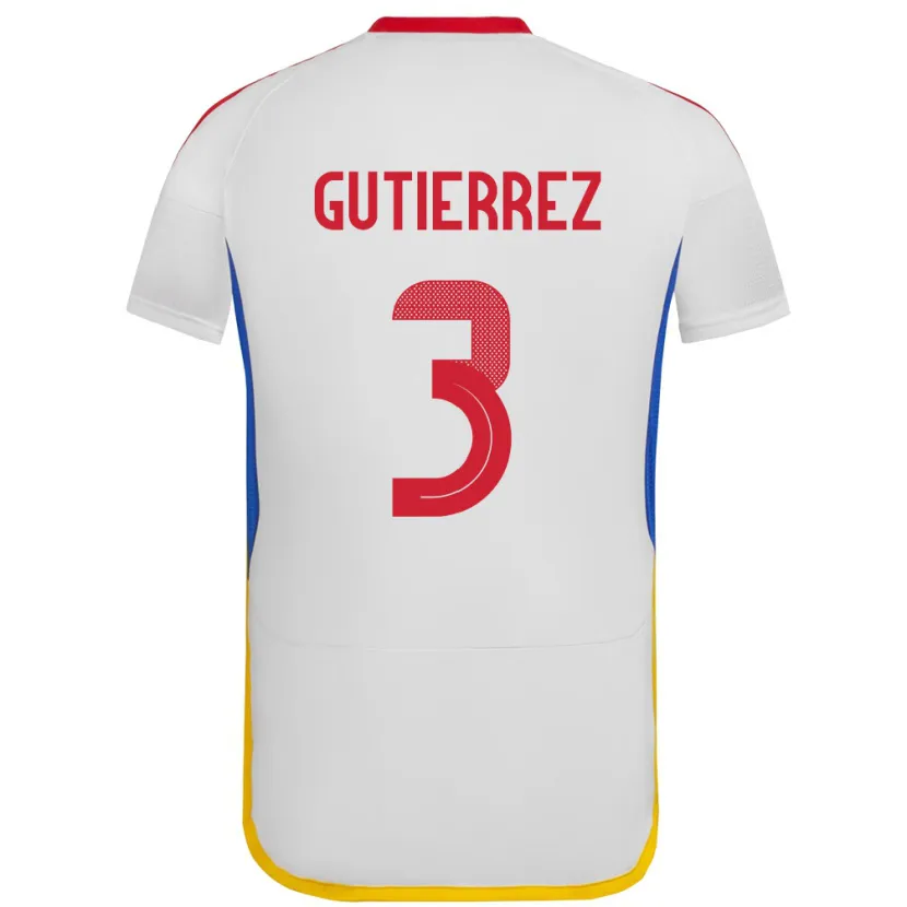 Danxen Bambino Maglia Venezuela Nairelis Gutiérrez #3 Bianco Kit Gara Away 24-26 Maglietta