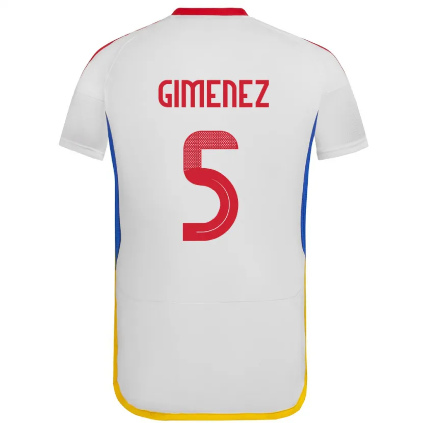 Danxen Bambino Maglia Venezuela Yenifer Giménez #5 Bianco Kit Gara Away 24-26 Maglietta