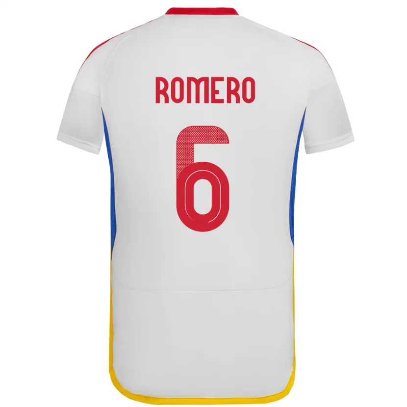 Danxen Bambino Maglia Venezuela Michelle Romero #6 Bianco Kit Gara Away 24-26 Maglietta