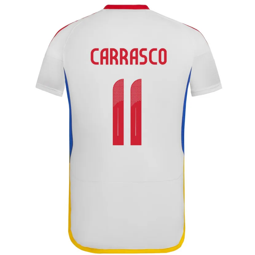 Danxen Bambino Maglia Venezuela Raiderlin Carrasco #11 Bianco Kit Gara Away 24-26 Maglietta
