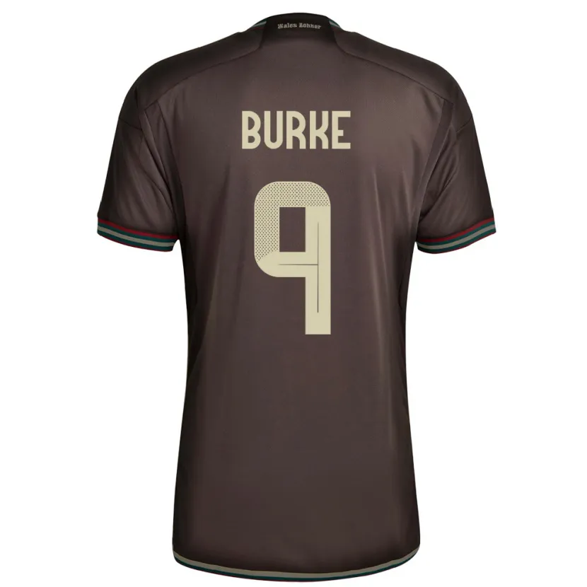 Danxen Bambino Maglia Giamaica Cory Burke #9 Marrone Notte Kit Gara Away 24-26 Maglietta