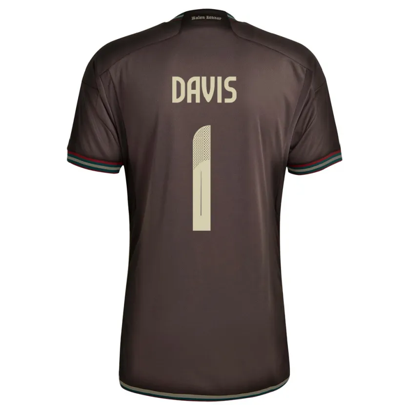 Danxen Bambino Maglia Giamaica Shaquan Davis #1 Marrone Notte Kit Gara Away 24-26 Maglietta