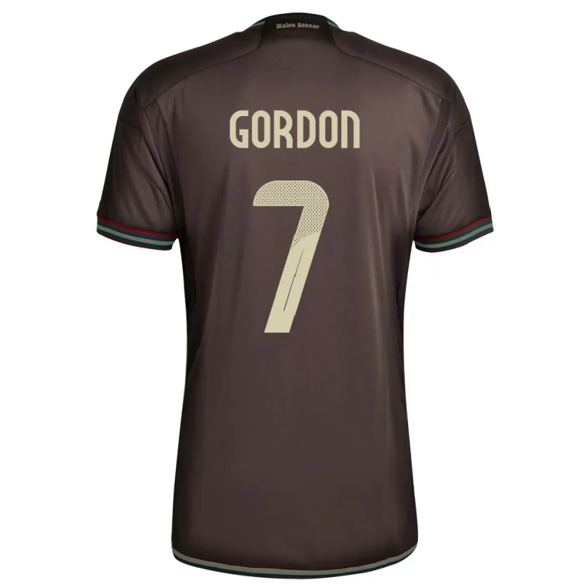 Danxen Bambino Maglia Giamaica Robino Gordon #7 Marrone Notte Kit Gara Away 24-26 Maglietta