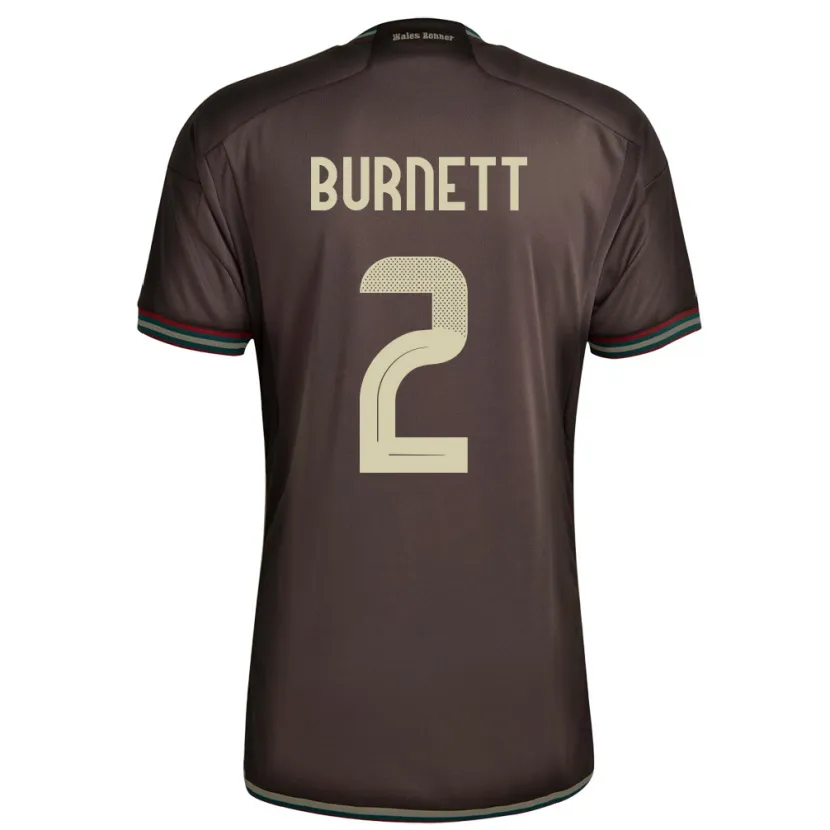 Danxen Bambino Maglia Giamaica Theanna Burnett #2 Marrone Notte Kit Gara Away 24-26 Maglietta