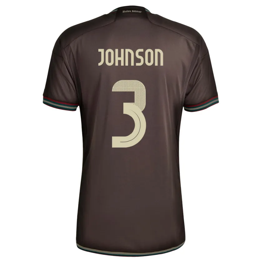 Danxen Bambino Maglia Giamaica Melissa Johnson #3 Marrone Notte Kit Gara Away 24-26 Maglietta