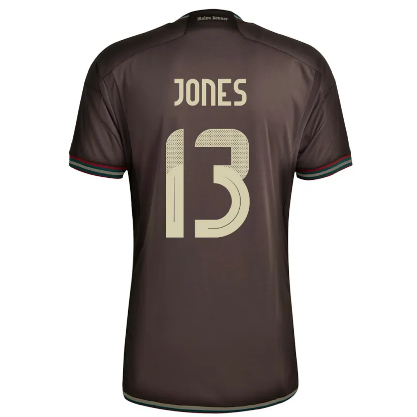 Danxen Bambino Maglia Giamaica Javanae Jones #13 Marrone Notte Kit Gara Away 24-26 Maglietta