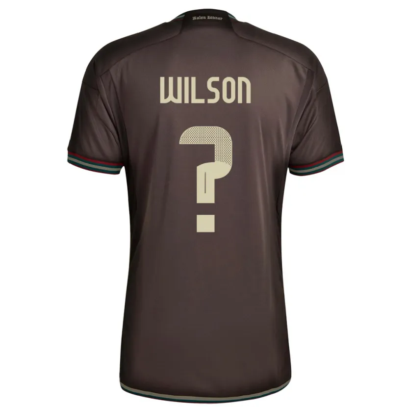 Danxen Bambino Maglia Giamaica Dannique Wilson #0 Marrone Notte Kit Gara Away 24-26 Maglietta