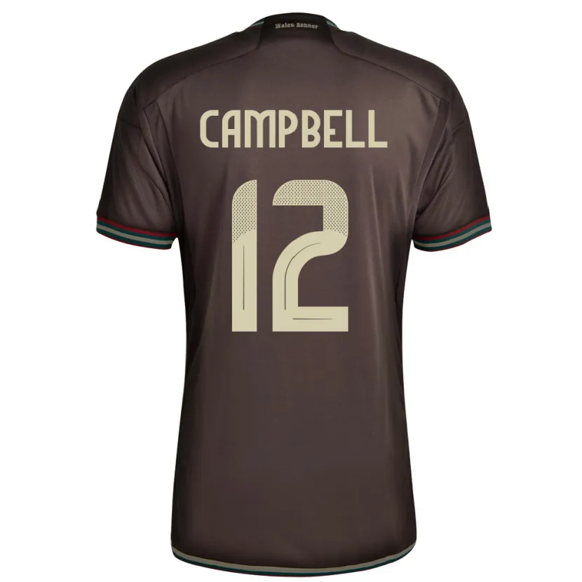 Danxen Bambino Maglia Giamaica Sashana Campbell #12 Marrone Notte Kit Gara Away 24-26 Maglietta