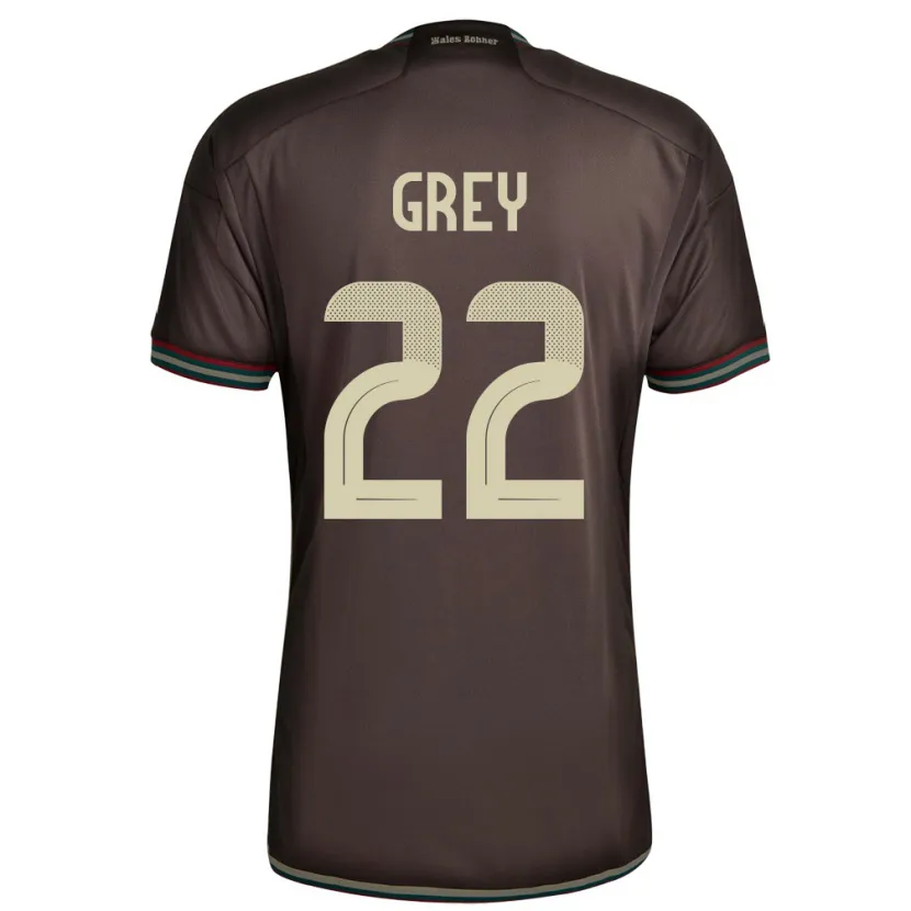 Danxen Bambino Maglia Giamaica Mireya Grey #22 Marrone Notte Kit Gara Away 24-26 Maglietta