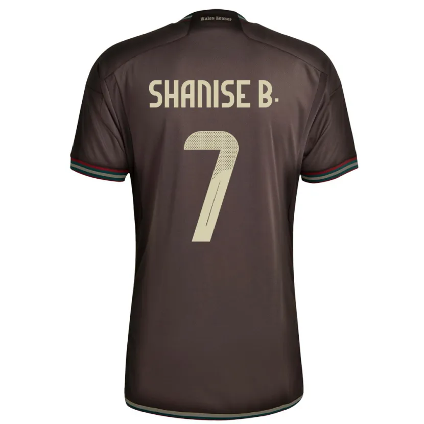 Danxen Bambino Maglia Giamaica Shanise Buckley #7 Marrone Notte Kit Gara Away 24-26 Maglietta