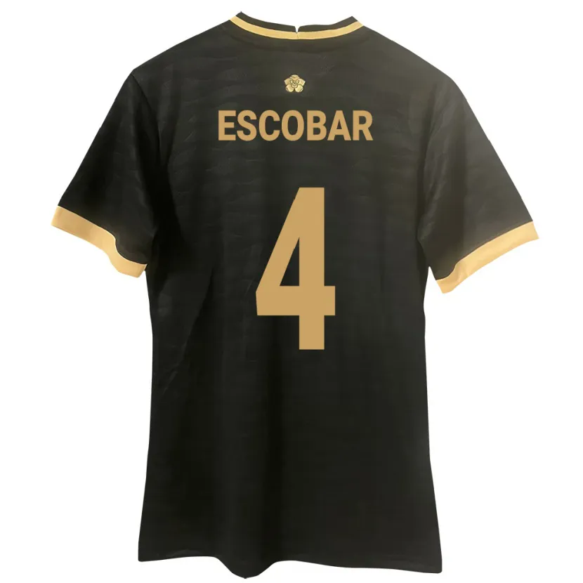 Danxen Bambino Maglia Panamá Fidel Escobar #4 Nero Kit Gara Away 24-26 Maglietta