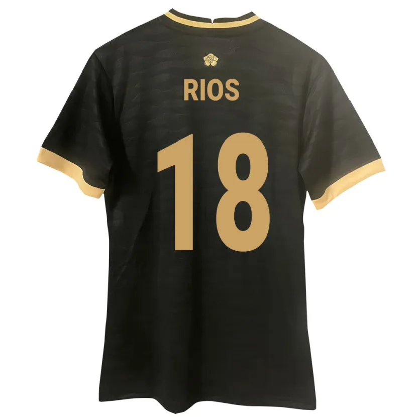 Danxen Bambino Maglia Panamá Héctor Ríos #18 Nero Kit Gara Away 24-26 Maglietta