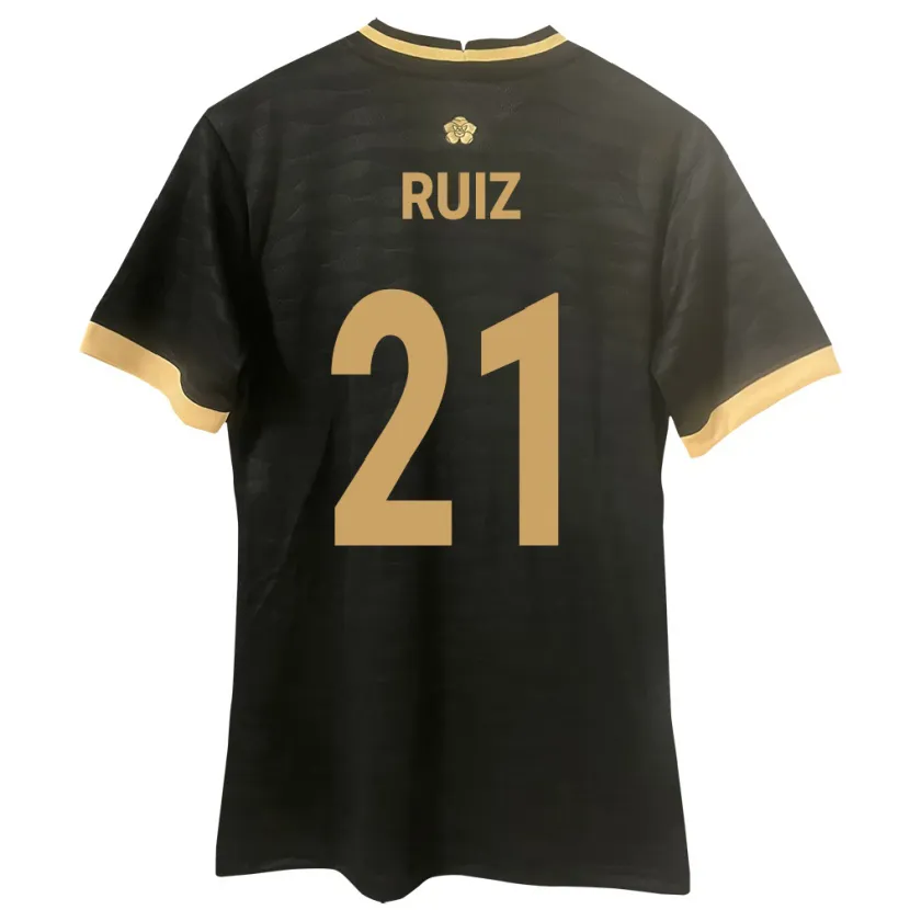 Danxen Bambino Maglia Panamá Alberto Ruiz #21 Nero Kit Gara Away 24-26 Maglietta