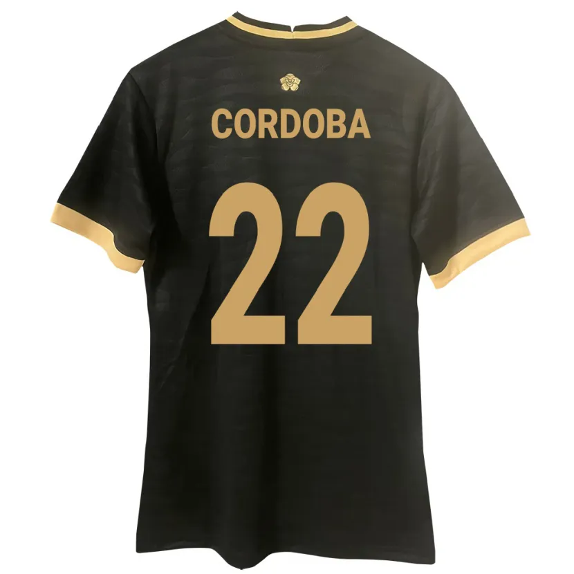 Danxen Bambino Maglia Panamá Farissa Córdoba #22 Nero Kit Gara Away 24-26 Maglietta