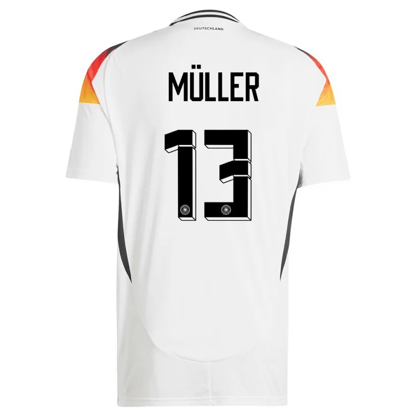 Danxen Uomo Maglia Germania Thomas Muller #13 Bianco Kit Gara Home 24-26 Maglietta