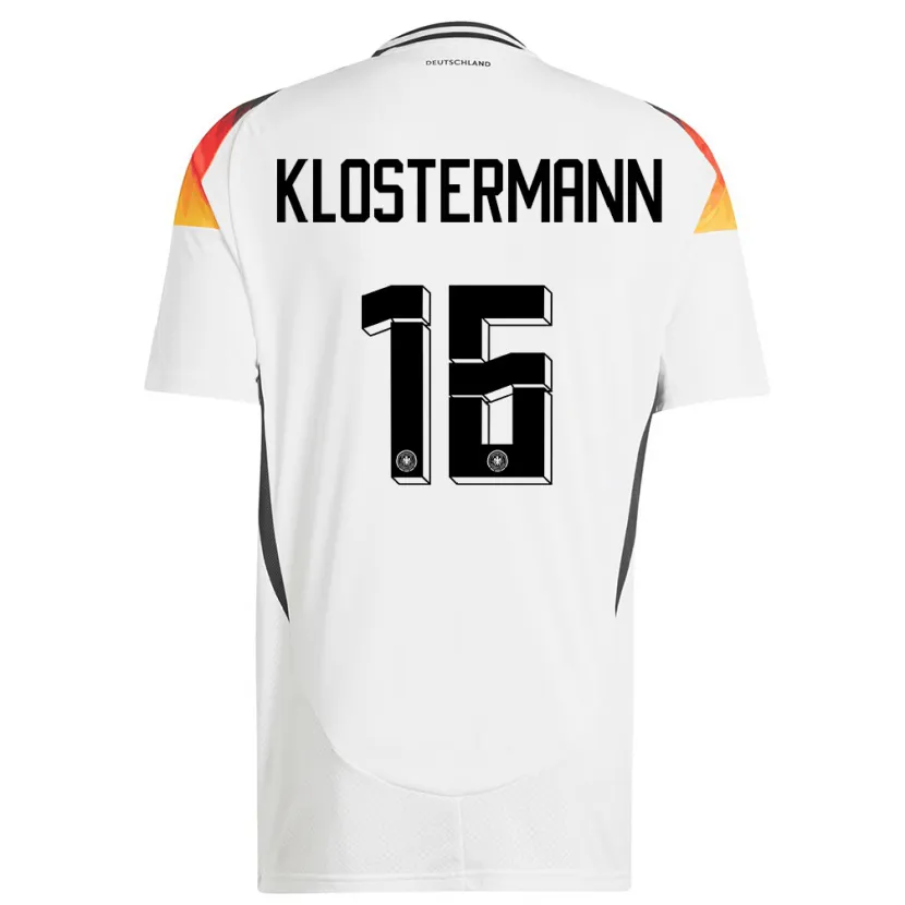Danxen Uomo Maglia Germania Lukas Klostermann #16 Bianco Kit Gara Home 24-26 Maglietta