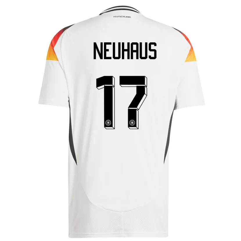 Danxen Uomo Maglia Germania Florian Neuhaus #17 Bianco Kit Gara Home 24-26 Maglietta