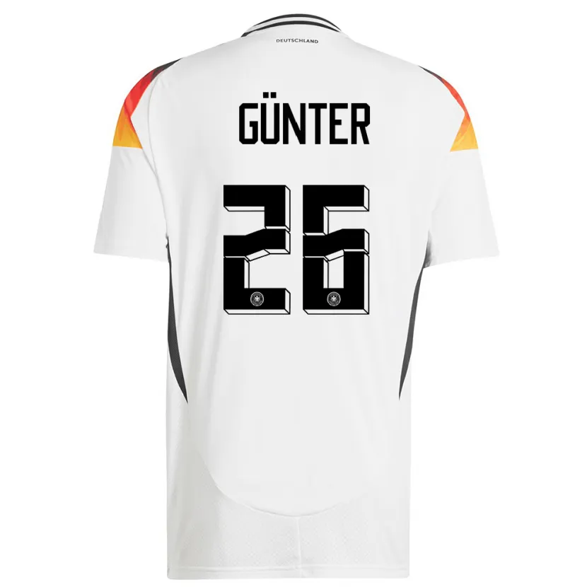 Danxen Uomo Maglia Germania Christian Günter #26 Bianco Kit Gara Home 24-26 Maglietta