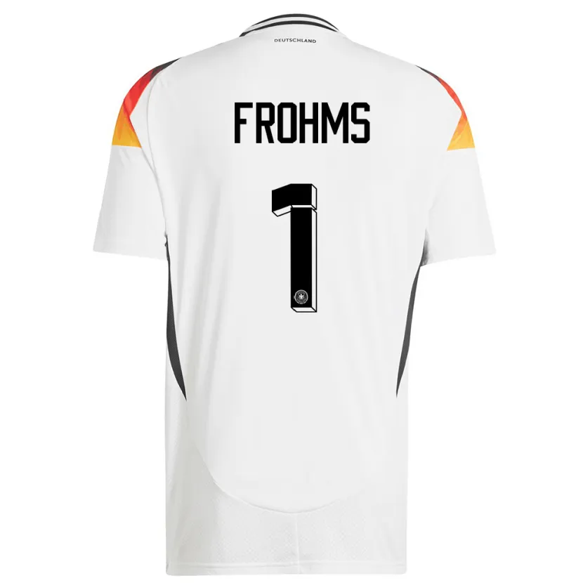 Danxen Uomo Maglia Germania Merle Frohms #1 Bianco Kit Gara Home 24-26 Maglietta