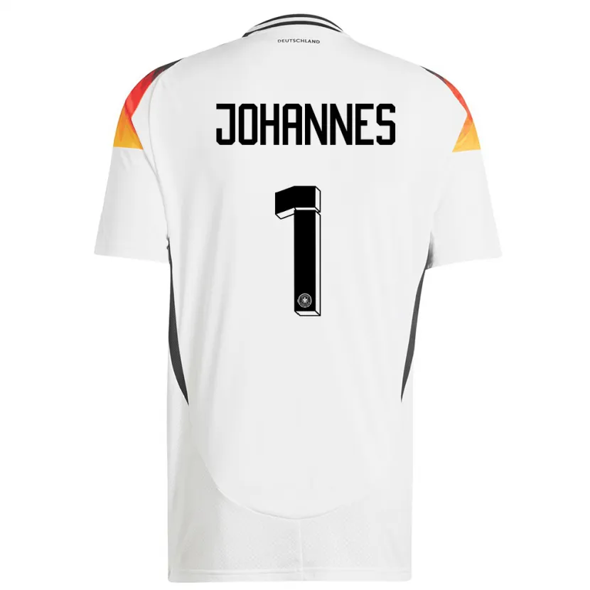 Danxen Uomo Maglia Germania Stina Johannes #1 Bianco Kit Gara Home 24-26 Maglietta