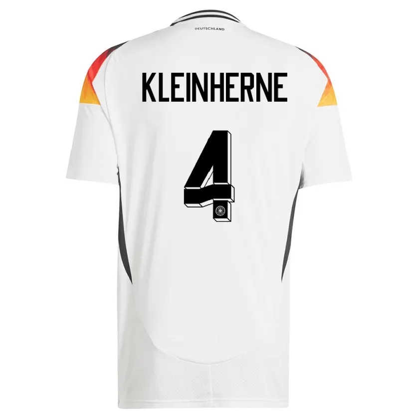 Danxen Uomo Maglia Germania Sophia Kleinherne #4 Bianco Kit Gara Home 24-26 Maglietta