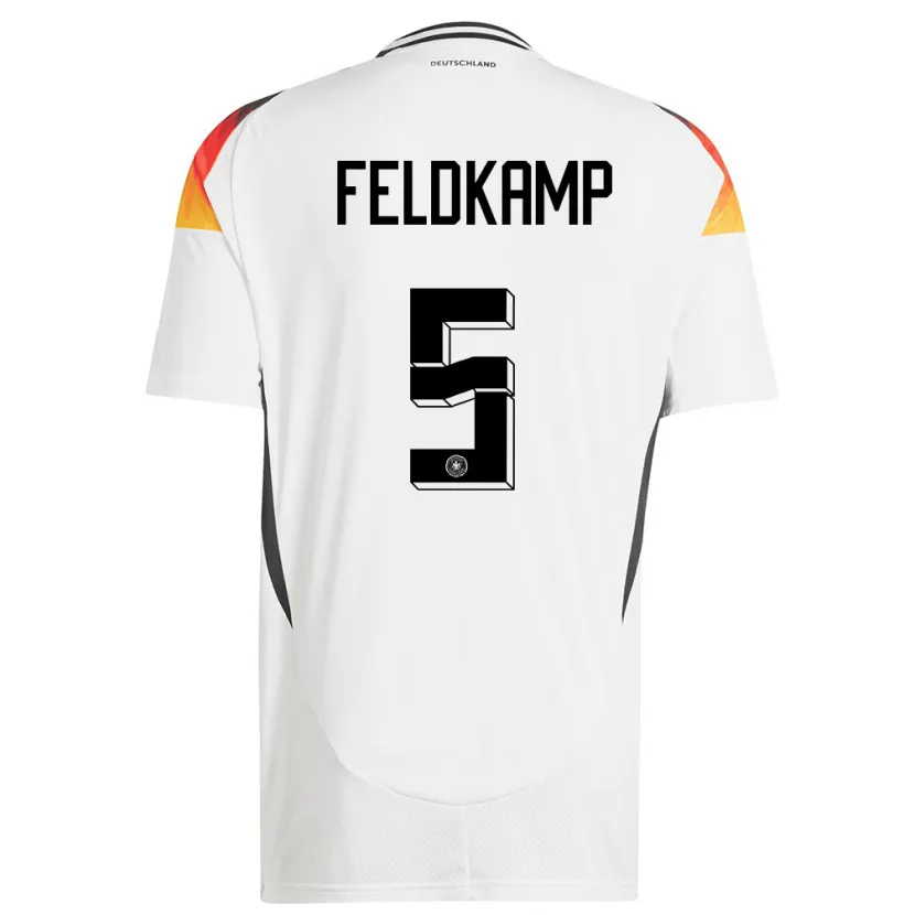 Danxen Uomo Maglia Germania Jana Feldkamp #5 Bianco Kit Gara Home 24-26 Maglietta