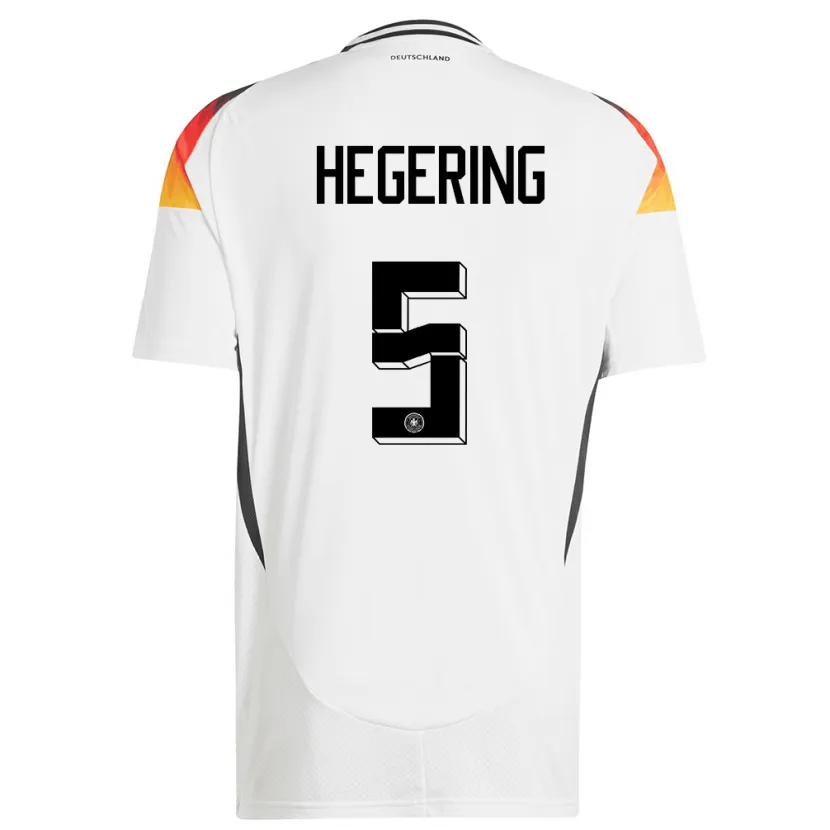 Danxen Uomo Maglia Germania Marina Hegering #5 Bianco Kit Gara Home 24-26 Maglietta
