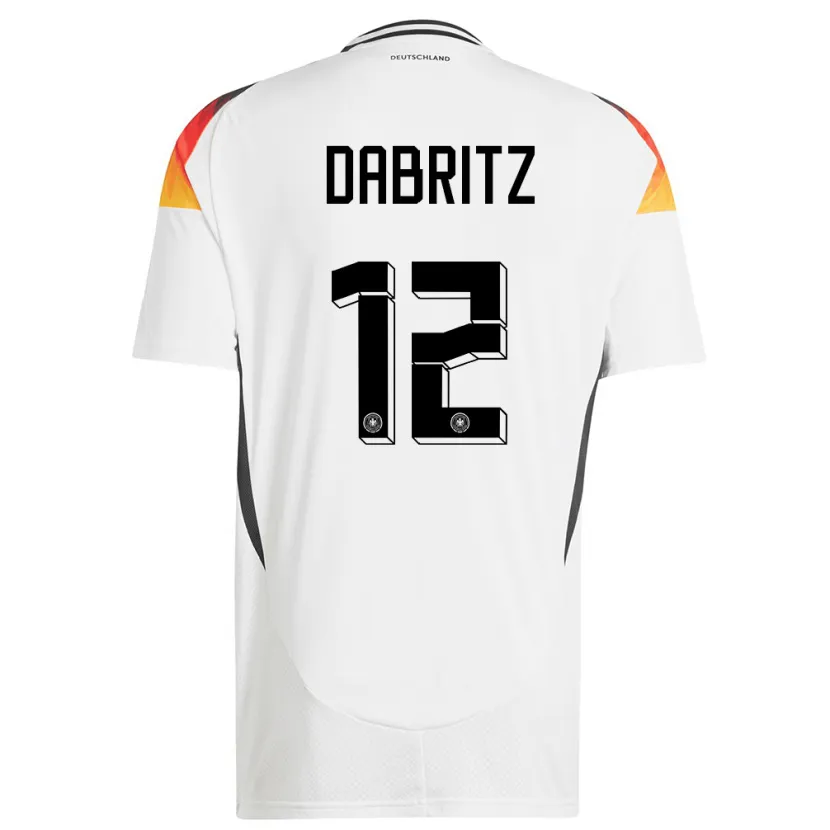 Danxen Uomo Maglia Germania Sara Dabritz #12 Bianco Kit Gara Home 24-26 Maglietta