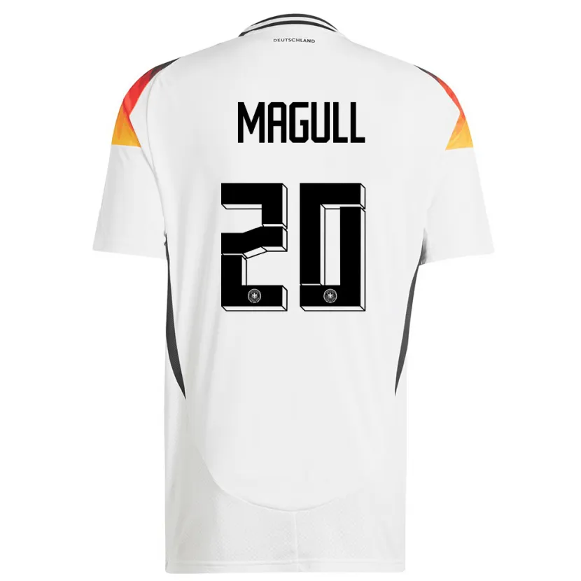 Danxen Uomo Maglia Germania Lina Magull #20 Bianco Kit Gara Home 24-26 Maglietta