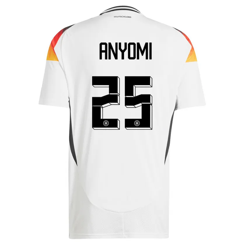 Danxen Uomo Maglia Germania Nicole Anyomi #25 Bianco Kit Gara Home 24-26 Maglietta