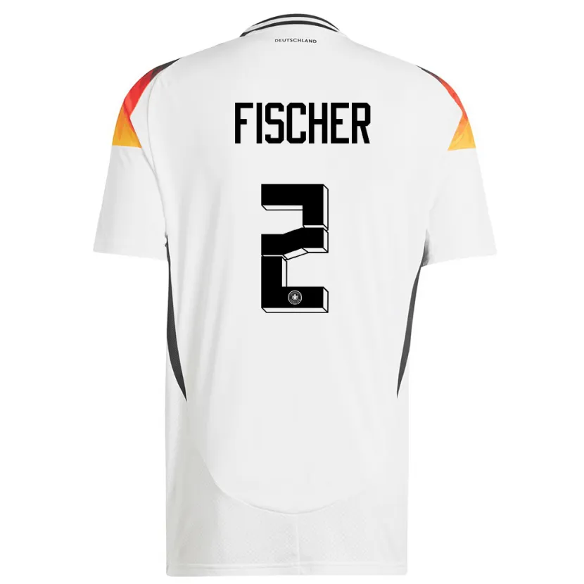 Danxen Uomo Maglia Germania Kilian Fischer #2 Bianco Kit Gara Home 24-26 Maglietta