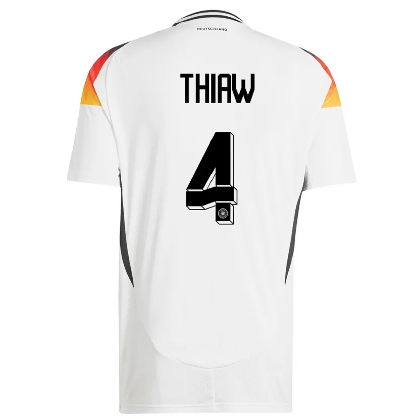 Danxen Uomo Maglia Germania Malick Thiaw #4 Bianco Kit Gara Home 24-26 Maglietta