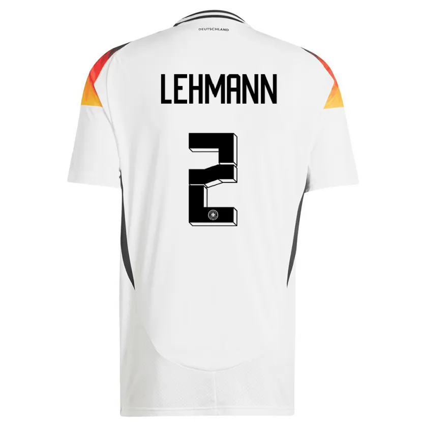 Danxen Uomo Maglia Germania Paul Lehmann #2 Bianco Kit Gara Home 24-26 Maglietta