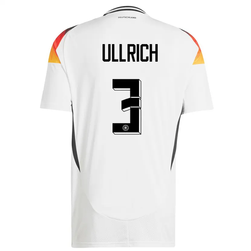 Danxen Uomo Maglia Germania Lukas Ullrich #3 Bianco Kit Gara Home 24-26 Maglietta