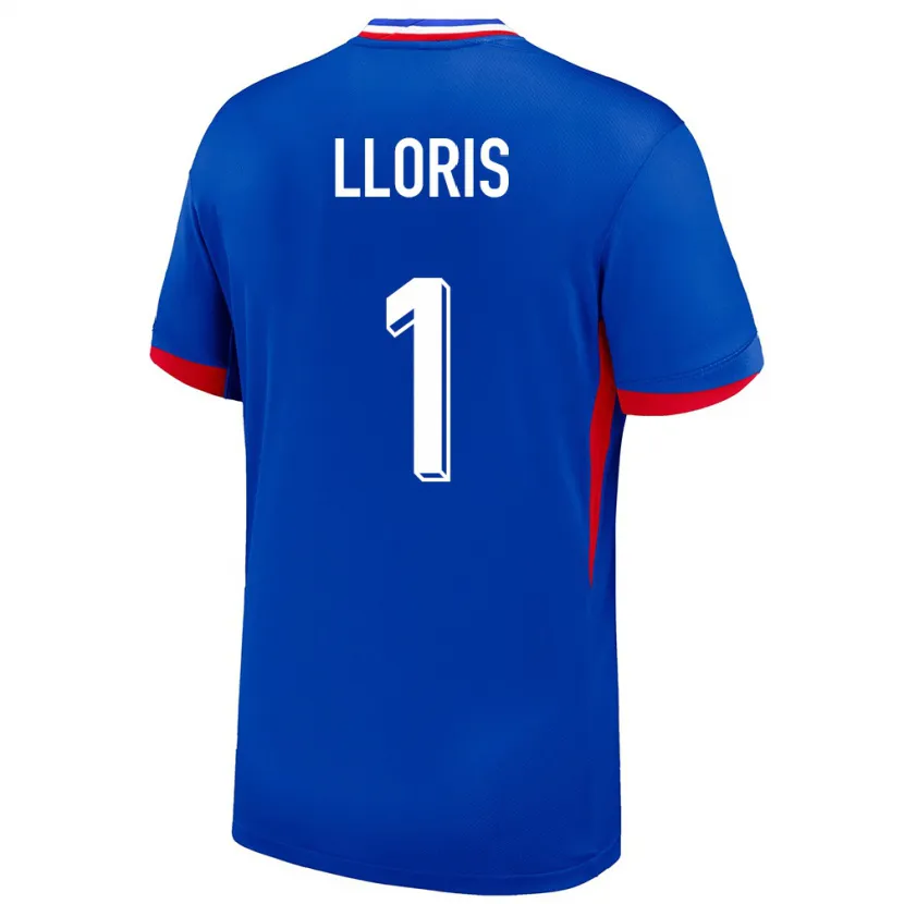 Danxen Uomo Maglia Francia Hugo Lloris #1 Blu Kit Gara Home 24-26 Maglietta