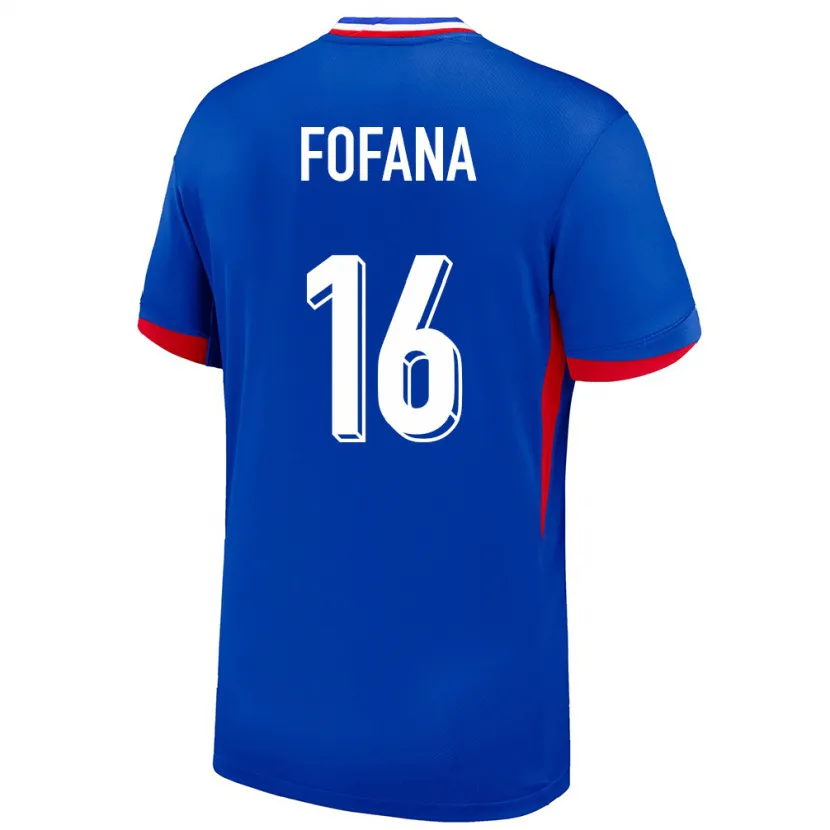 Danxen Uomo Maglia Francia Yahia Fofana #16 Blu Kit Gara Home 24-26 Maglietta