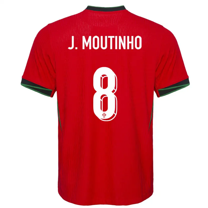 Danxen Uomo Maglia Portogallo Joao Moutinho #8 Rosso Kit Gara Home 24-26 Maglietta