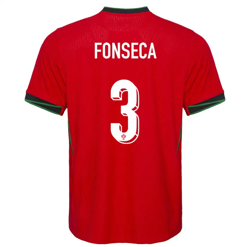 Danxen Uomo Maglia Portogallo Joao Fonseca #3 Rosso Kit Gara Home 24-26 Maglietta