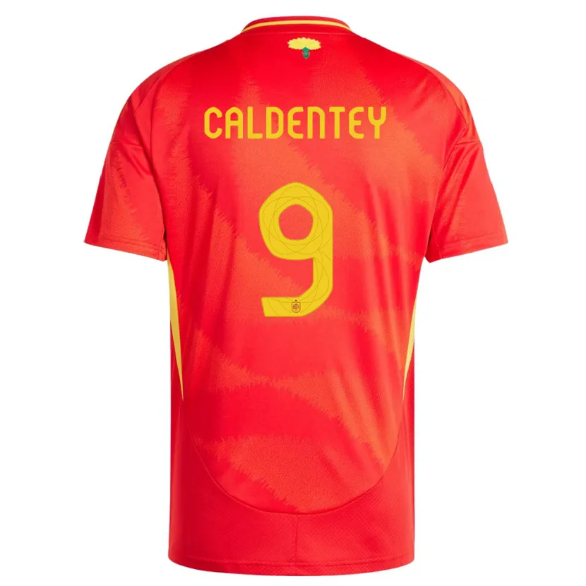 Danxen Uomo Maglia Spagna Mariona Caldentey #9 Rosso Kit Gara Home 24-26 Maglietta