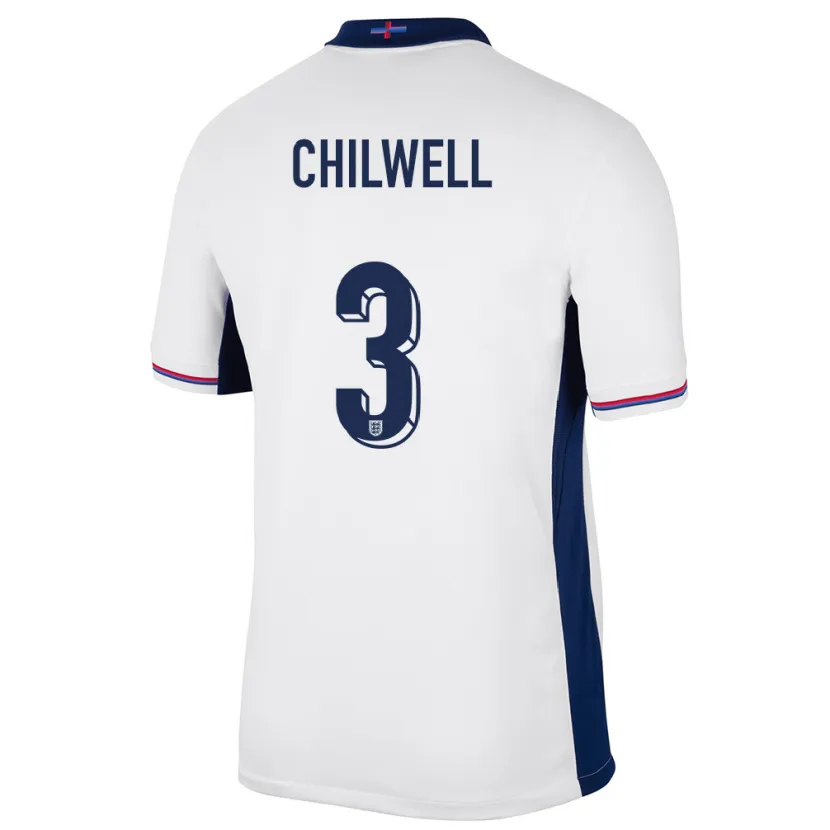 Danxen Uomo Maglia Inghilterra Ben Chilwell #3 Bianco Kit Gara Home 24-26 Maglietta