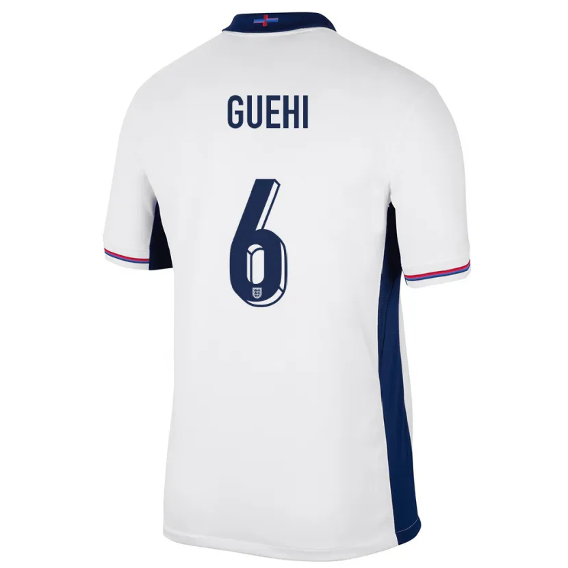 Danxen Uomo Maglia Inghilterra Marc Guehi #6 Bianco Kit Gara Home 24-26 Maglietta