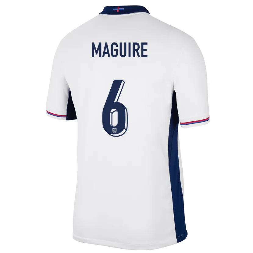 Danxen Uomo Maglia Inghilterra Harry Maguire #6 Bianco Kit Gara Home 24-26 Maglietta