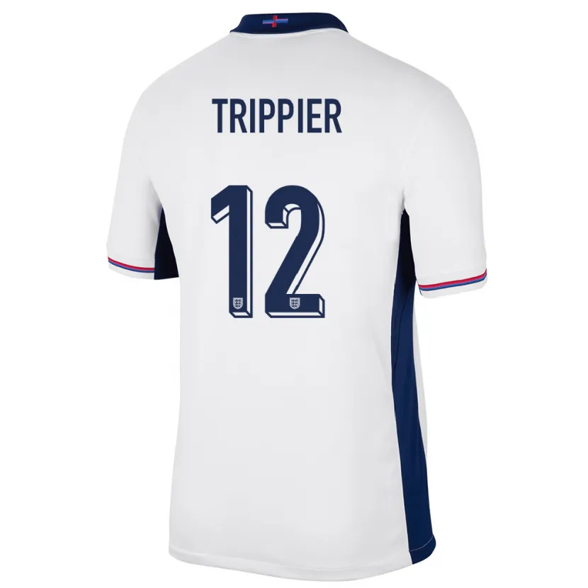 Danxen Uomo Maglia Inghilterra Kieran Trippier #12 Bianco Kit Gara Home 24-26 Maglietta