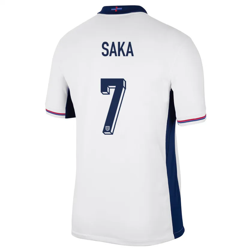 Danxen Uomo Maglia Inghilterra Bukayo Saka #7 Bianco Kit Gara Home 24-26 Maglietta