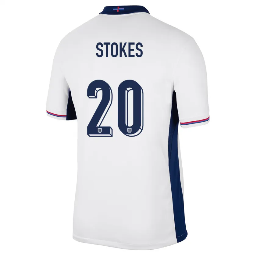 Danxen Uomo Maglia Inghilterra Demi Stokes #20 Bianco Kit Gara Home 24-26 Maglietta