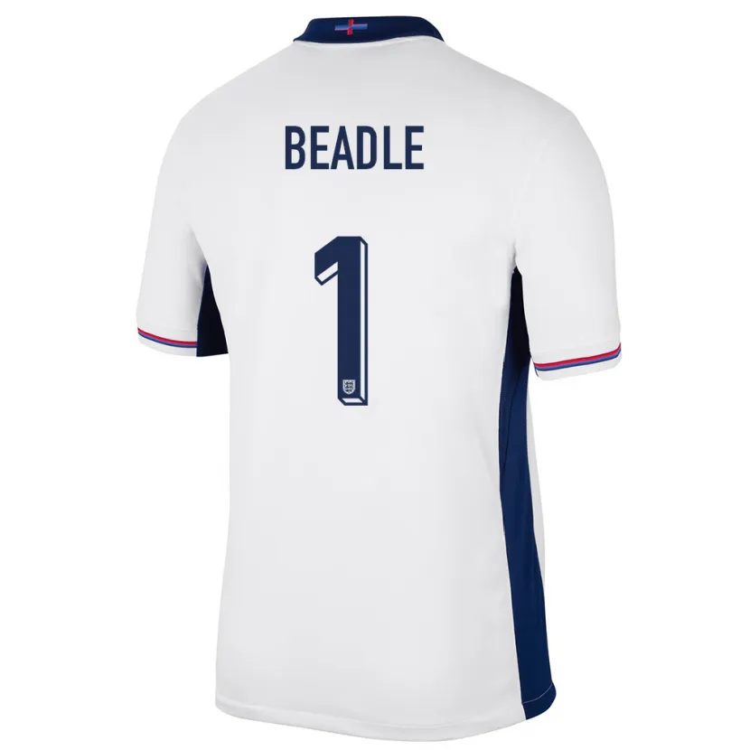 Danxen Uomo Maglia Inghilterra James Beadle #1 Bianco Kit Gara Home 24-26 Maglietta