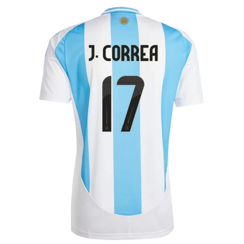 Danxen Uomo Maglia Argentina Joaquin Correa #17 Bianco Blu Kit Gara Home 24-26 Maglietta