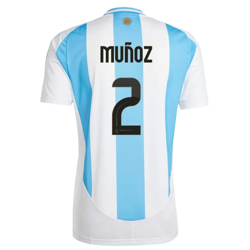 Danxen Uomo Maglia Argentina Luana Munoz #2 Bianco Blu Kit Gara Home 24-26 Maglietta