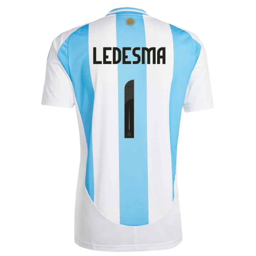 Danxen Uomo Maglia Argentina Jeremias Ledesma #1 Bianco Blu Kit Gara Home 24-26 Maglietta