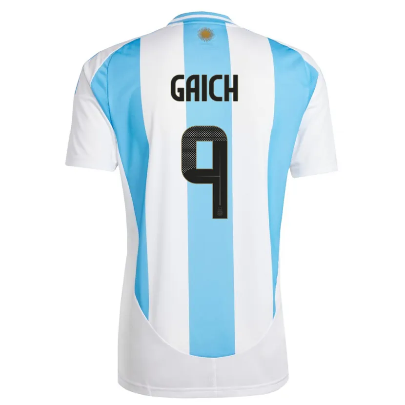 Danxen Uomo Maglia Argentina Adolfo Gaich #9 Bianco Blu Kit Gara Home 24-26 Maglietta